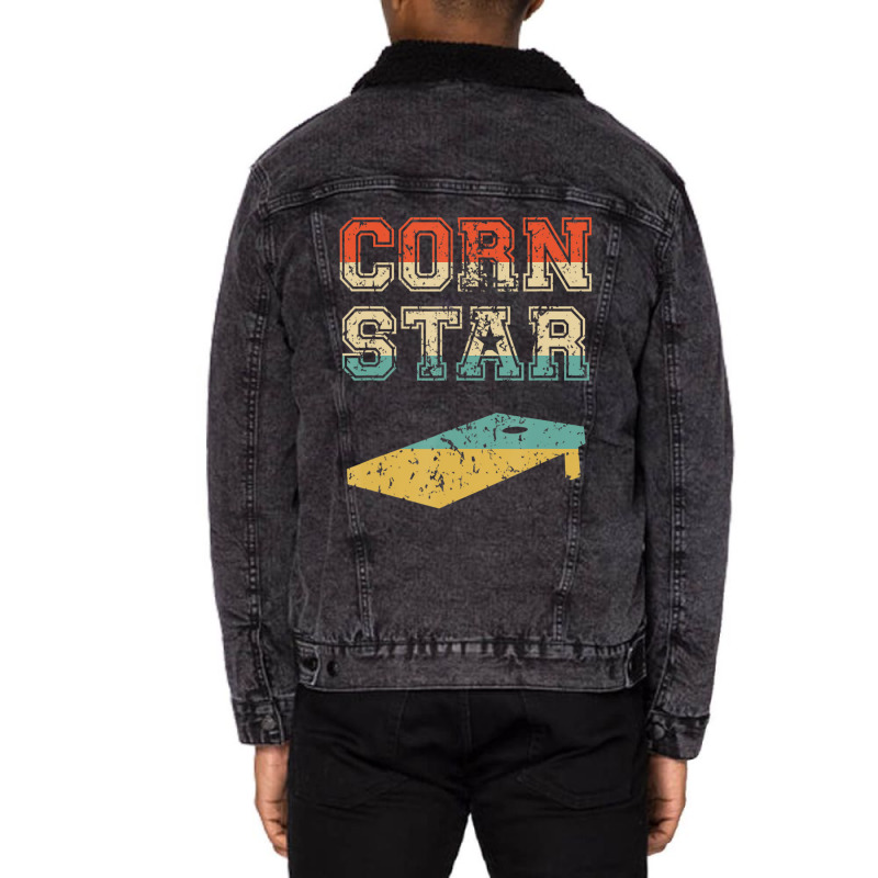 Corn Star Funny Cornhole Tournament Unisex Sherpa-Lined Denim Jacket by femalesbaubles | Artistshot