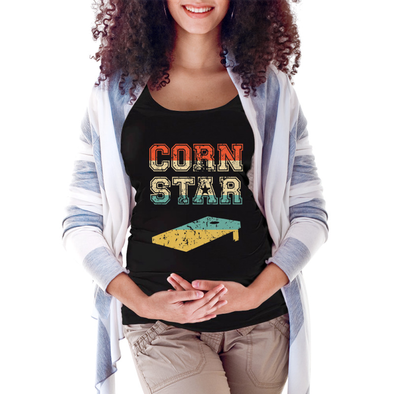 Corn Star Funny Cornhole Tournament Maternity Scoop Neck T-shirt by femalesbaubles | Artistshot