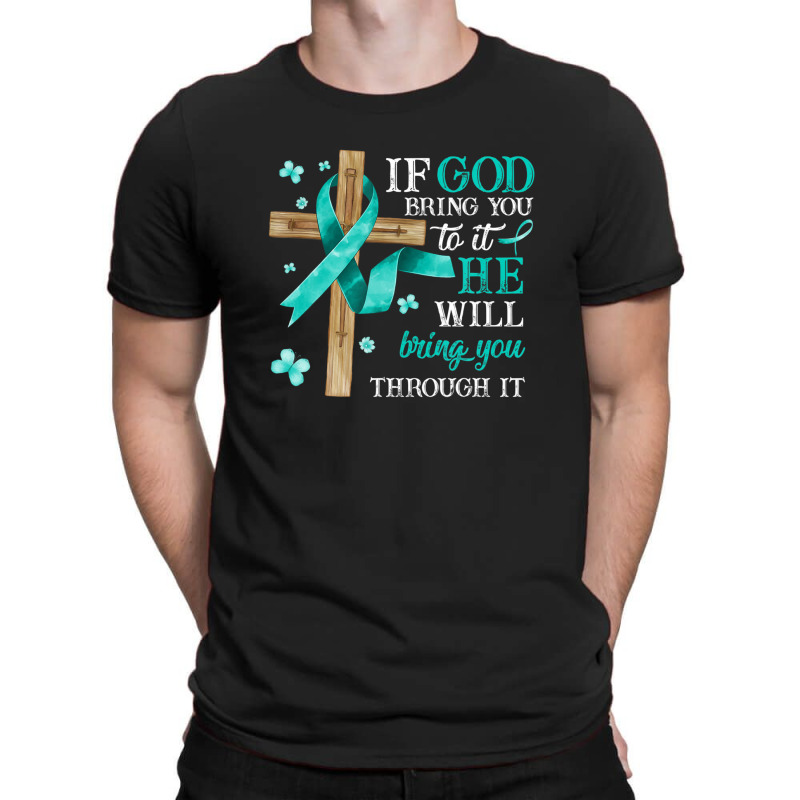 Tourettes Awareness Myasthenia Gravis Teal Ribbon T-shirt | Artistshot