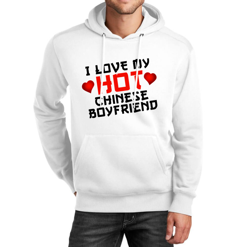 I Love My Hot Chinese Boyfriend Bf Tee Design Black Unisex Hoodie | Artistshot