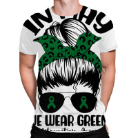 Messy Bun In May We Wear Green Neurofibromatosis Awareness Premium T S All Over Men's T-shirt | Artistshot