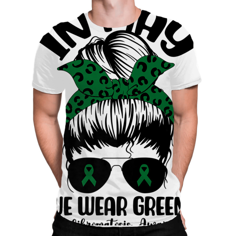 Messy Bun In May We Wear Green Neurofibromatosis Awareness Premium T S All Over Men's T-shirt | Artistshot