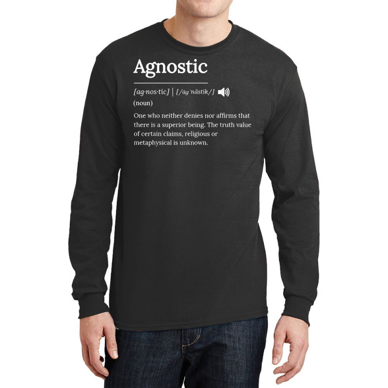 Agnostic Definition Theism Religion Art T Shirt Long Sleeve Shirts | Artistshot