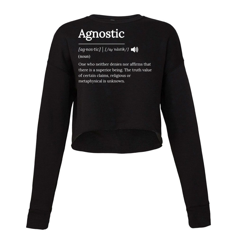 Agnostic Definition Theism Religion Art T Shirt Cropped Sweater by adriacrogan7c3 | Artistshot