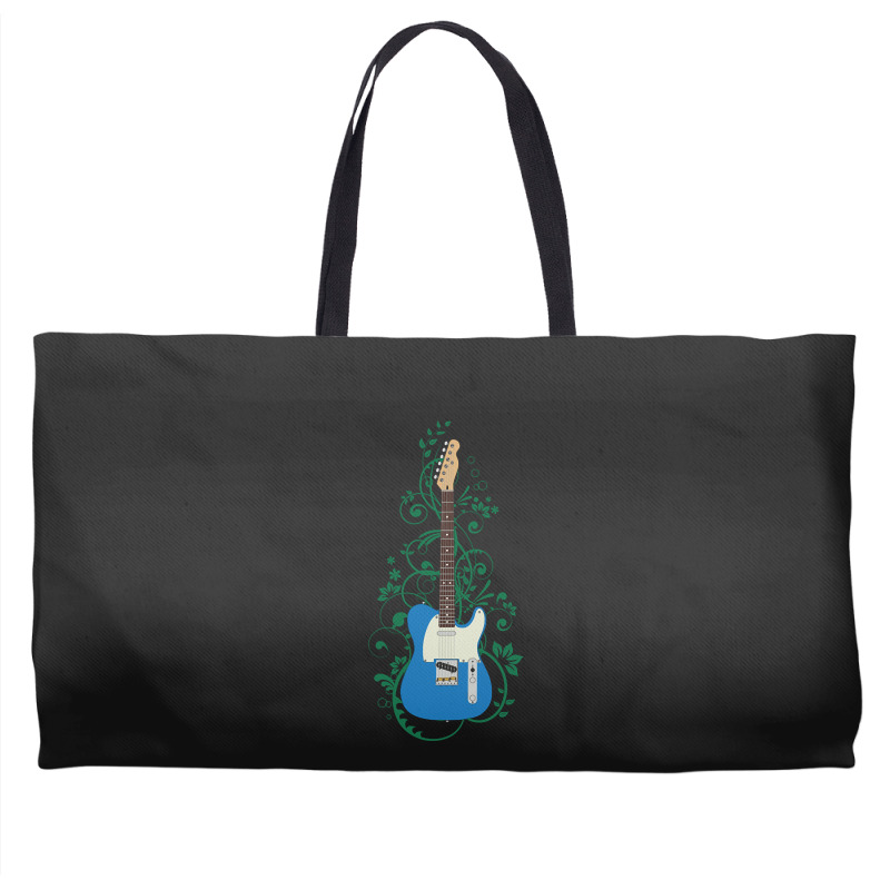 Blue T-style Electric Guitar Flowering Vines Weekender Totes | Artistshot