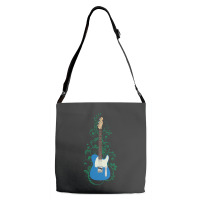 Blue T-style Electric Guitar Flowering Vines Adjustable Strap Totes | Artistshot