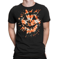 Orange Tie Dye Jack O Lantern Face Hippie Halloween T-shirt | Artistshot