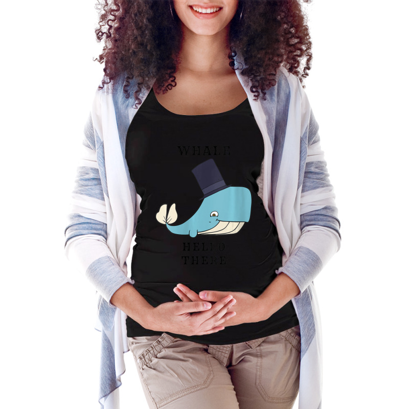 Womens Whale Hello There Marine Mammal Maternity Scoop Neck T-shirt by fenderbendable | Artistshot