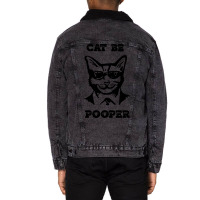 Cat Be Pooper Unisex Sherpa-lined Denim Jacket | Artistshot