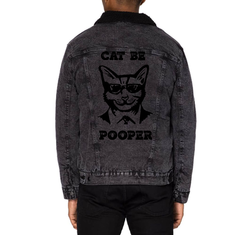 Cat Be Pooper Unisex Sherpa-Lined Denim Jacket by Jankonen637 | Artistshot