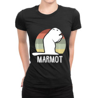 Vintage Marmot Distressed Retro Style Ladies Fitted T-shirt | Artistshot