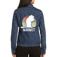 Vintage Marmot Distressed Retro Style Ladies Denim Jacket | Artistshot