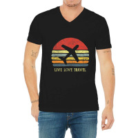 Vintage Travel World Traveler Themed Gift Love Traveling V-neck Tee | Artistshot