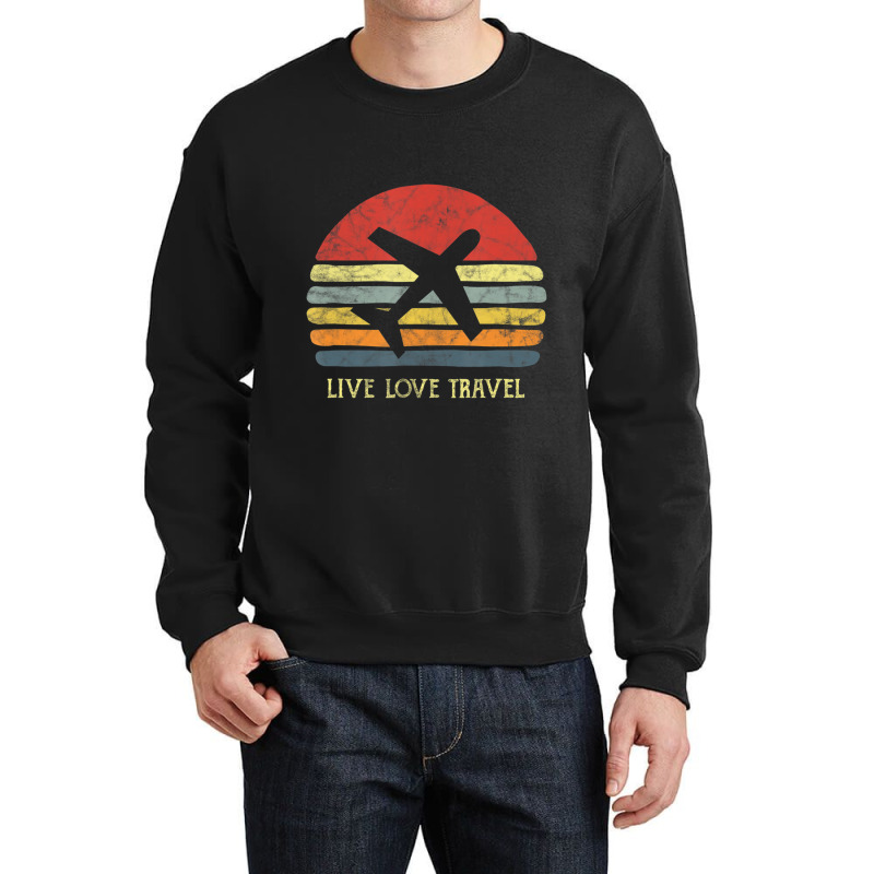 Vintage Travel World Traveler Themed Gift Love Traveling Crewneck Sweatshirt | Artistshot