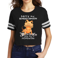 Funny Bearded Dragon Cute Lizard Beardie Ate My Homework Scorecard Crop Tee | Artistshot