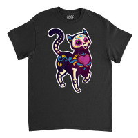 Cute Day Of The Dead Mexico Calavera Sugar Skull Cat Moon T Shirt Classic T-shirt | Artistshot