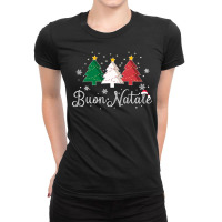 Buon Natale Italian Christmas Tree   Xmas Pullover Hoodie Ladies Fitted T-shirt | Artistshot