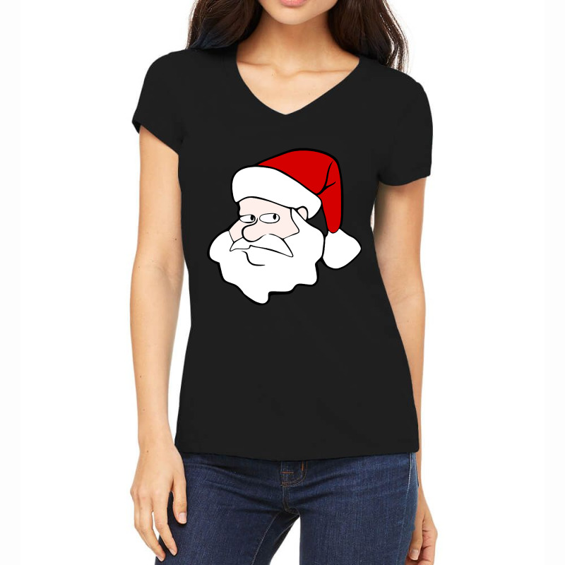 Curious Santa Women's V-Neck T-Shirt by Jerhogen528 | Artistshot