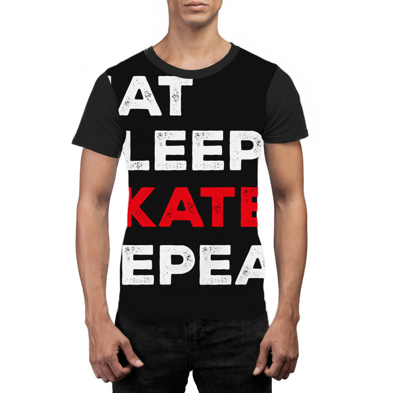 Eat Sleep Skate Repeat-7lihe Graphic T-shirt | Artistshot