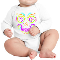 Big Calaveras Makeup Sugar Skull Day Of The Dead Sweatshirt Long Sleeve Baby Bodysuit | Artistshot