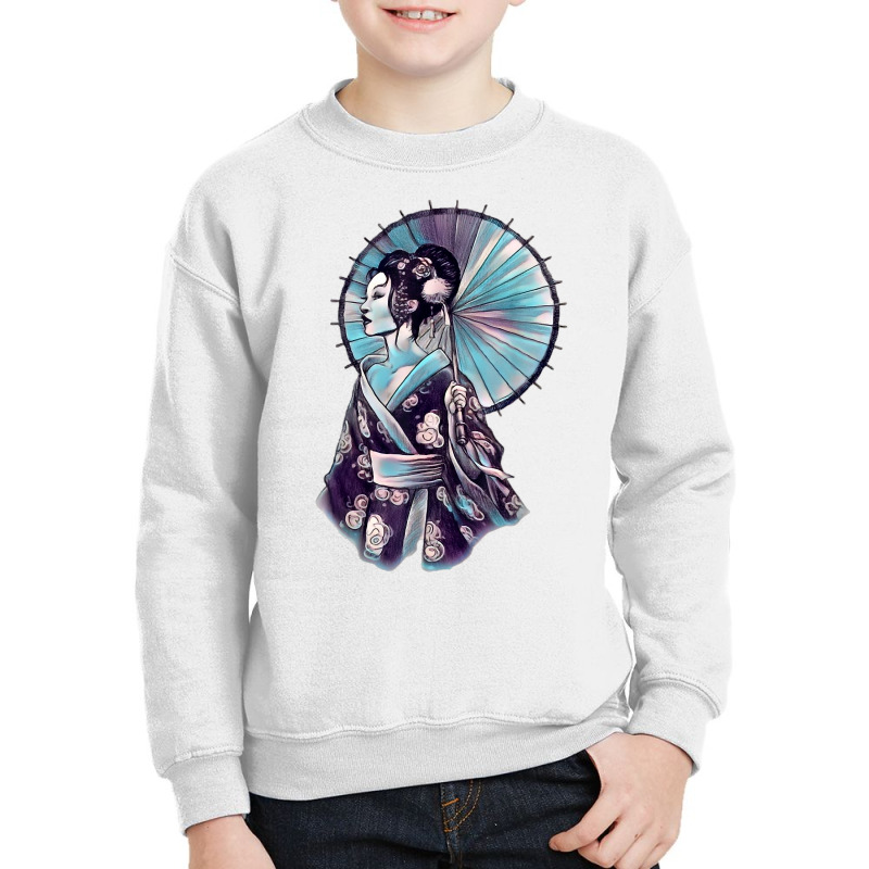 Geisha Watercolor Tokyo Parasol T Shirt Youth Sweatshirt by anitrasargisg5b | Artistshot