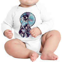 Geisha Watercolor Tokyo Parasol T Shirt Long Sleeve Baby Bodysuit | Artistshot