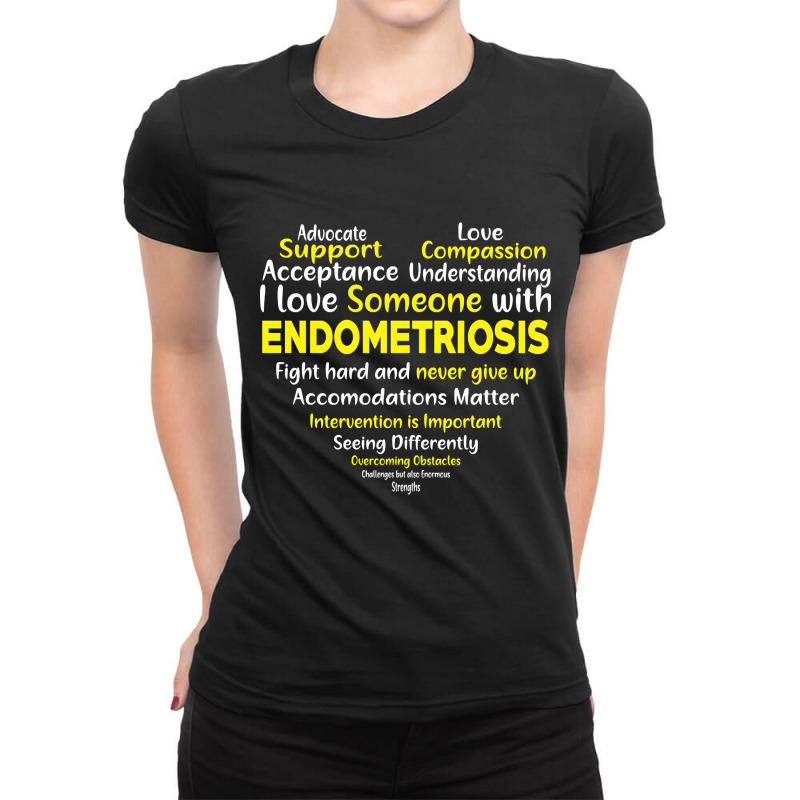 Endometriosis Awareness Support Heart Ladies Fitted T-Shirt by Inmamlil638 | Artistshot