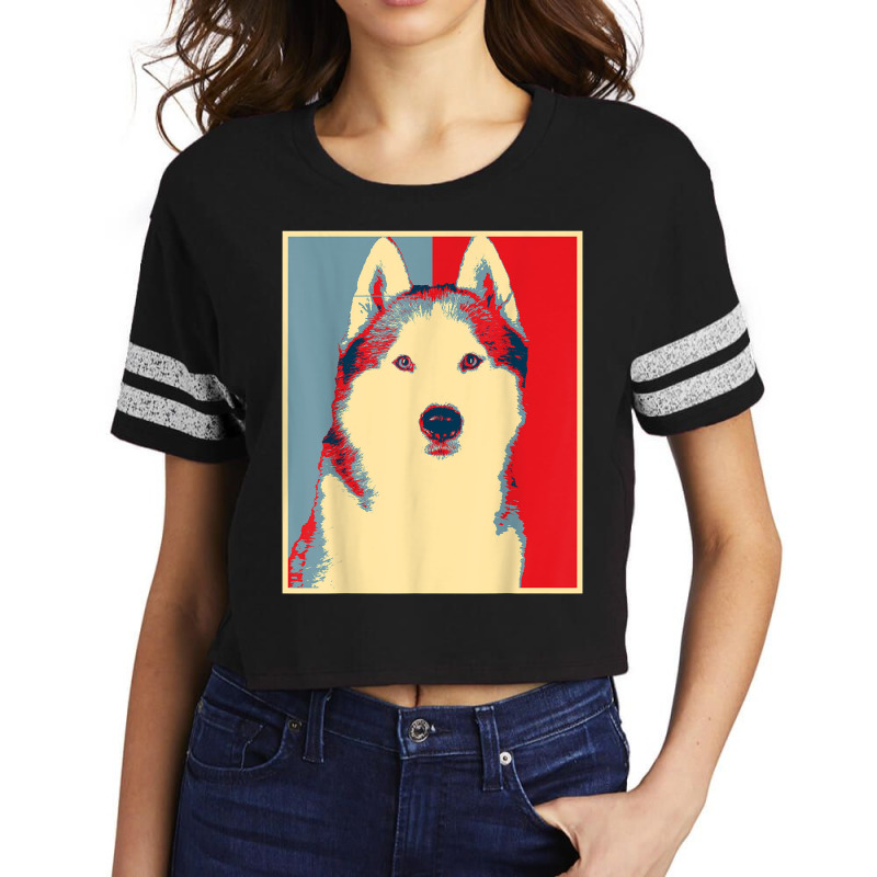 Dog Artwork Husky   Vintage Silhouette Siberian Husky T Shirt Scorecard Crop Tee by tousey | Artistshot