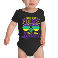 Funny Sunglasses Police Costume Mardi Gras Baby Bodysuit | Artistshot