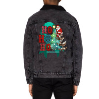 Dysautonomia Awareness Awareness - Santa Claus Western Christmas Unisex Sherpa-lined Denim Jacket | Artistshot