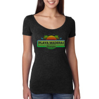 Playa Maderas Beach Nicaragua Palm Trees Sunset Summer Have Women's Triblend Scoop T-shirt | Artistshot