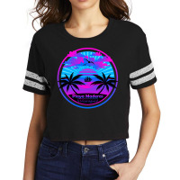 Playa Maderas Beach Nicaragua Palm Trees Sunset Summer Tee Scorecard Crop Tee | Artistshot