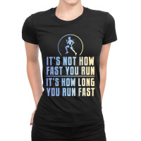 Funny Long Distance Runner Xc Coach Cross Country Gift Ladies Fitted T-shirt | Artistshot