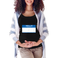 Hello My Name Is Blank Nametag Funny Novelty Maternity Scoop Neck T-shirt | Artistshot