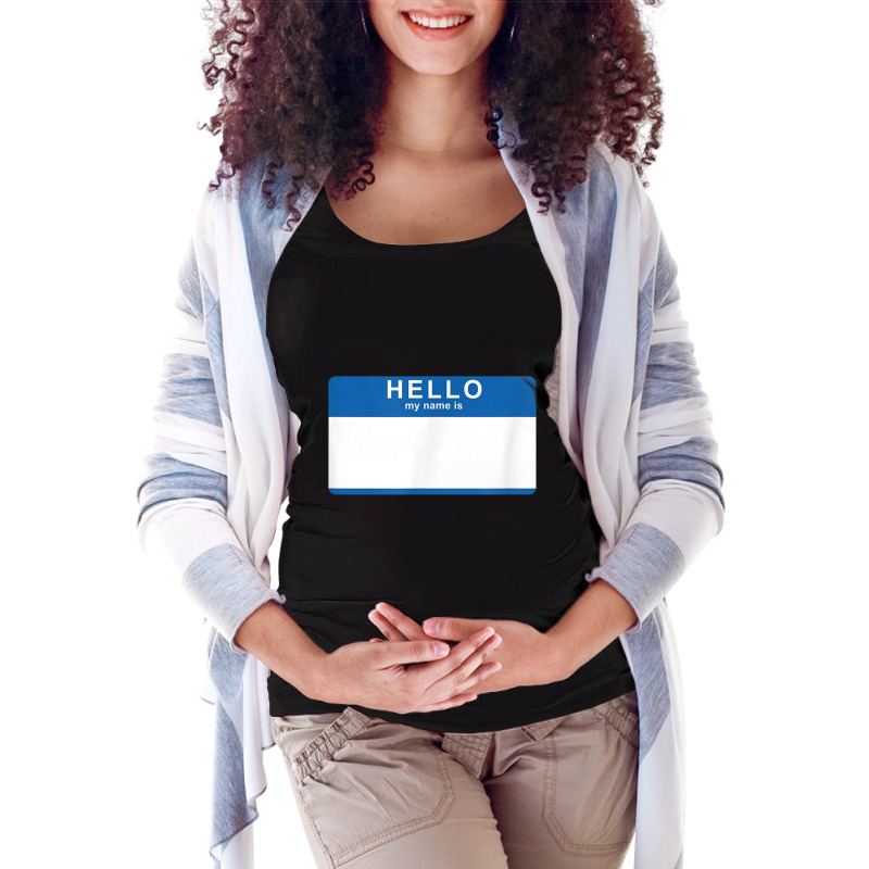 Hello My Name Is Blank Nametag Funny Novelty Maternity Scoop Neck T-shirt by MalcolmJCausby | Artistshot