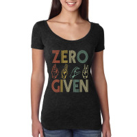 Zero Given Vintage 0 Fucks Given Sign Language Women's Triblend Scoop T-shirt | Artistshot