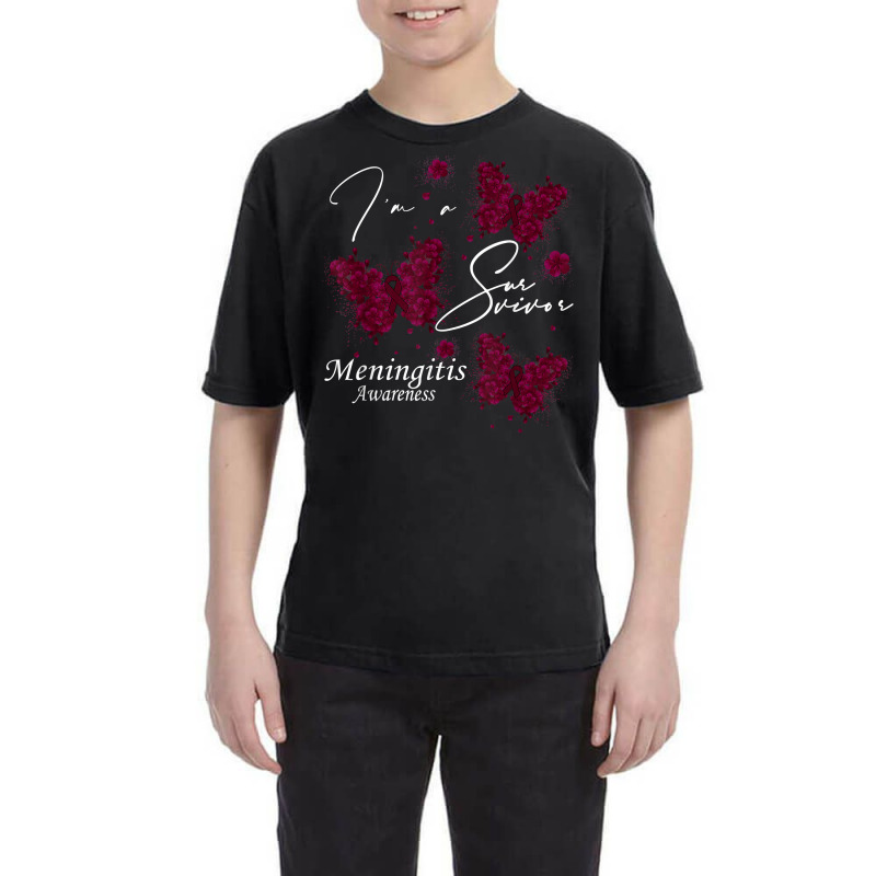 I'm A Survivor Meningitis Awareness Butterfly T Shirt Youth Tee by anitrasargisg5b | Artistshot