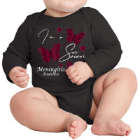 I'm A Survivor Meningitis Awareness Butterfly T Shirt Long Sleeve Baby Bodysuit | Artistshot