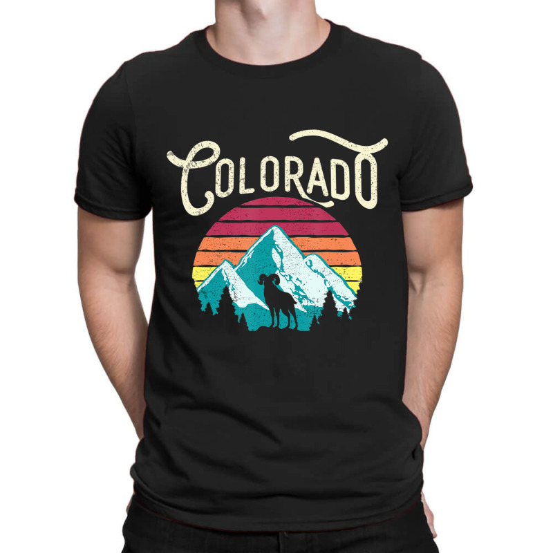 Retro Colorado Co Mountains Wildlife Bighorn Sheep T-Shirt by degreesgunner | Artistshot