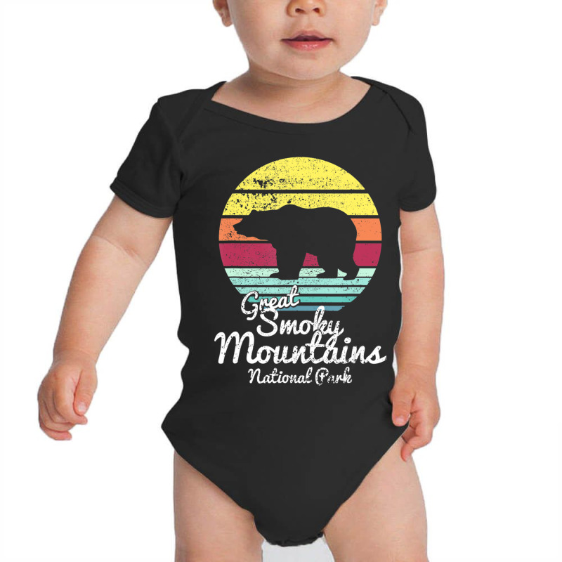 Retro Great Smoky Mountains National Park Tn Bear Baby Bodysuit | Artistshot