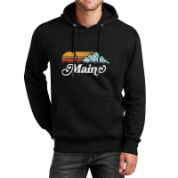 Retro Vibe Maine Vintage Mountains & Sun Unisex Hoodie | Artistshot