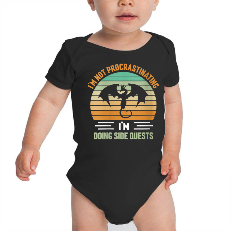 Womens I'm Not Procrastinating I'm Doing Side Quests Dragon V Neck T S Baby Bodysuit by zaeske | Artistshot