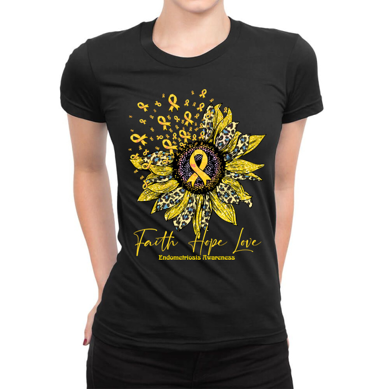 Endometriosis Awareness Awareness - Sunflower Faith Hope Love (2) Ladies Fitted T-Shirt by Jerhogen528 | Artistshot