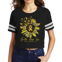 Endometriosis Awareness Awareness - Sunflower Faith Hope Love (2) Scorecard Crop Tee | Artistshot