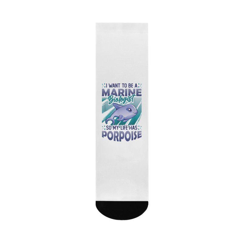 Marine Biologist Life Has Porpoise T Shirt Crew Socks | Artistshot