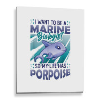 Marine Biologist Life Has Porpoise T Shirt Metal Print Vertical | Artistshot