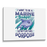 Marine Biologist Life Has Porpoise T Shirt Metal Print Horizontal | Artistshot