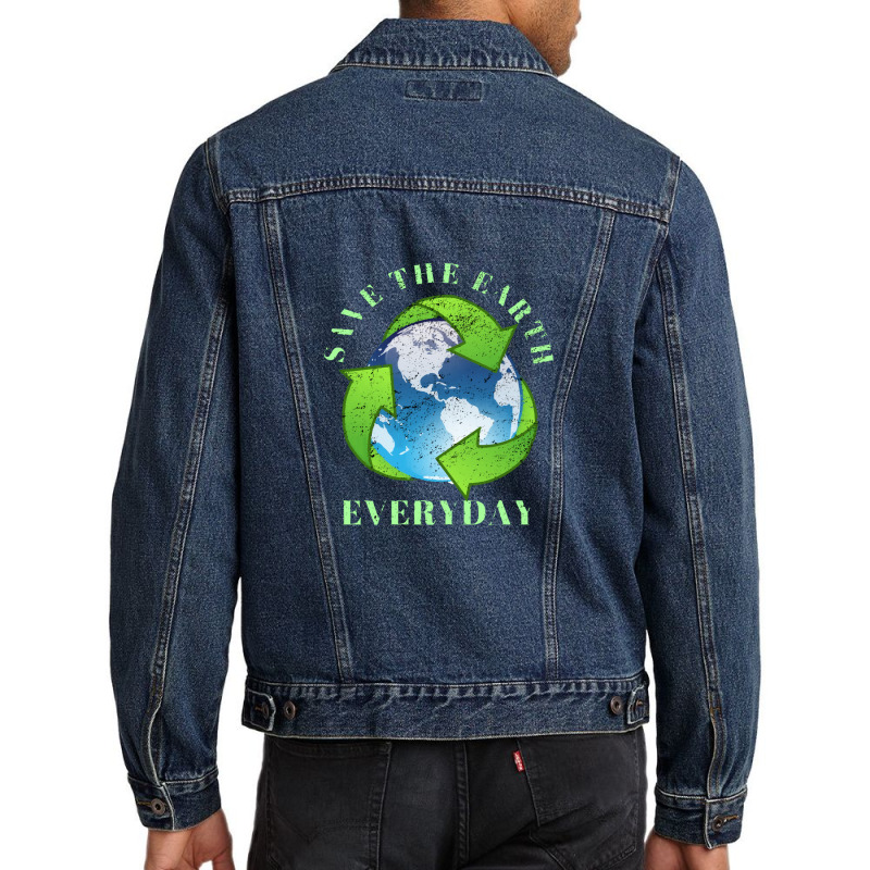 Save The Earth Everyday Ecology Environment Plant Lover Men Denim Jacket by CherylBrandy | Artistshot