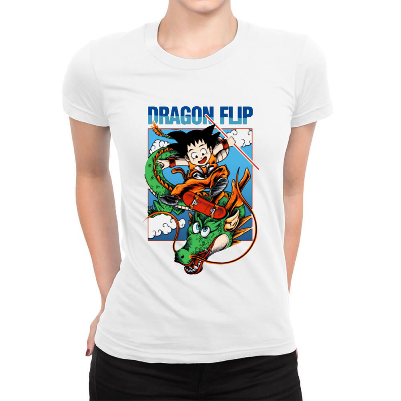 Dragon Flip Ladies Fitted T-Shirt by DagDigDug | Artistshot