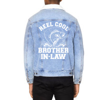 Reel Cool Fishing Brotherinlaw From Sisterinlaw Unisex Sherpa-lined Denim Jacket | Artistshot